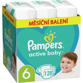 PAMPERS Active Baby Plienky jednorazové 6 (13-18 kg) 128 ks - MESAČNÁ ZÁSOBA