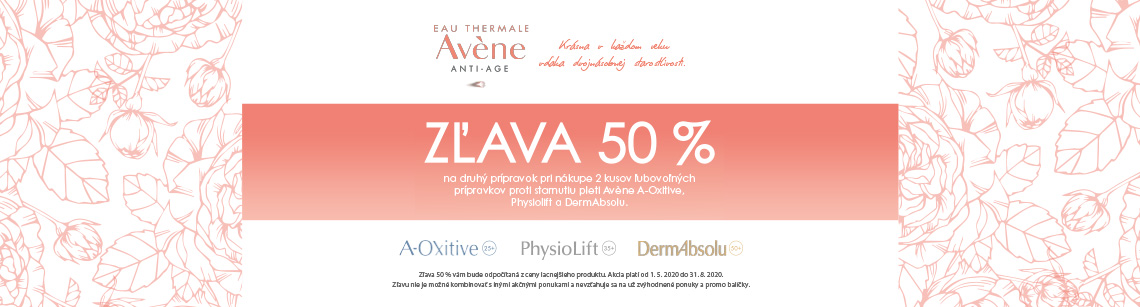 Avene Antiage zľava -50% na druhý zakúpený prípravok