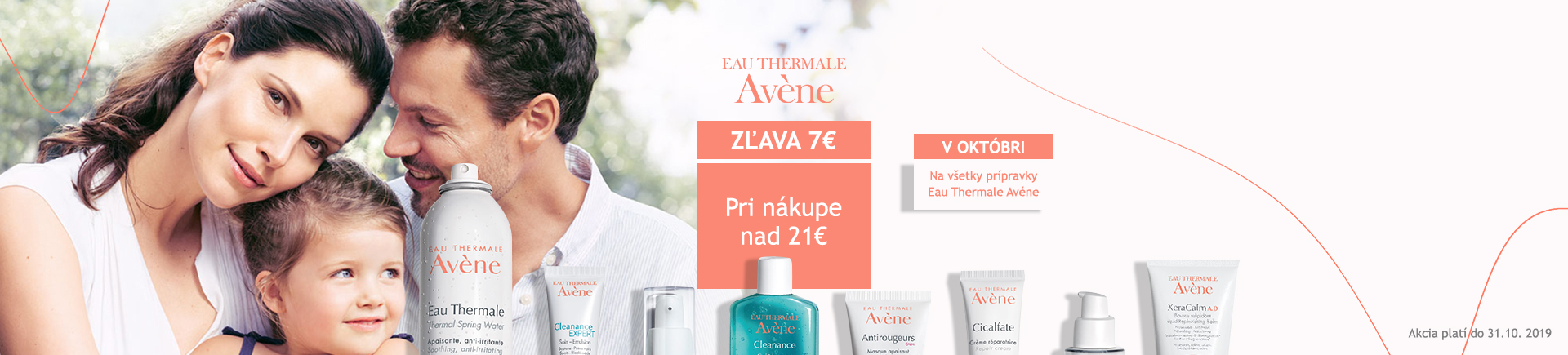 Avene 7€ zľava pri nákupe nad 21€