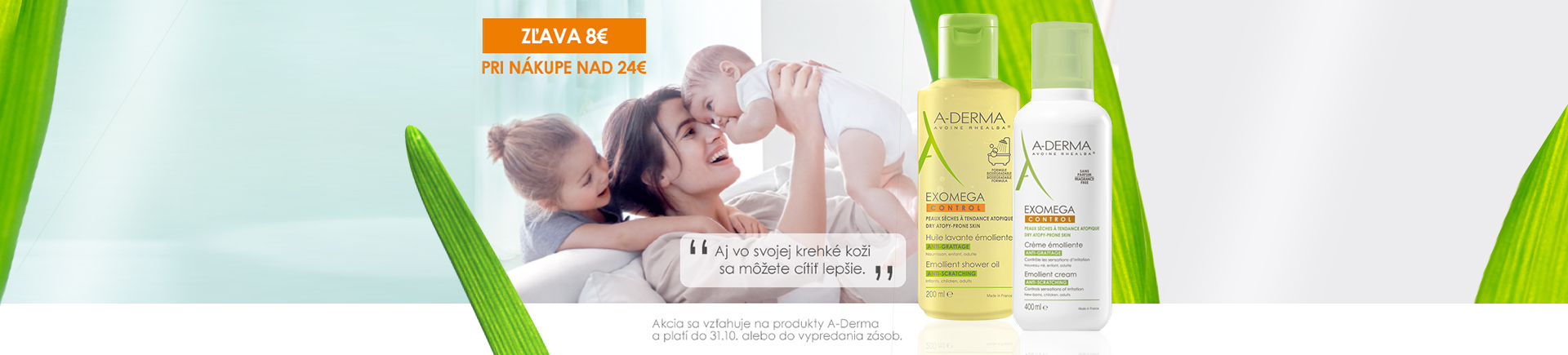 A-Derma 8€ zľava pri nákupe nad 24€