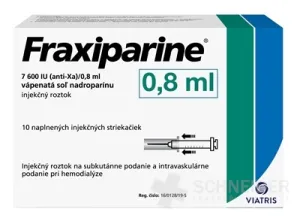 Fraxiparine 7 600 IU (anti Xa)/0,8 ml