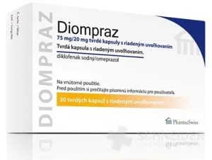 DIOMPRAZ 75 mg/20 mg tvrdé kapsuly
