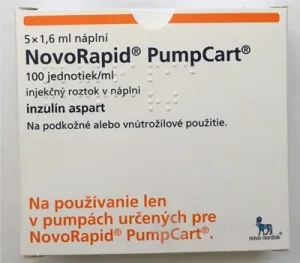 NovoRapid PumpCart 100 jednotiek/ml