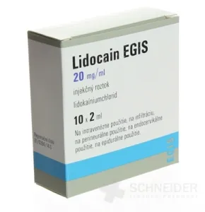 Lidocain EGIS 20 mg/ml injekčný roztok