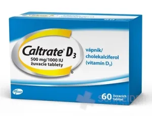 Caltrate D3 500 mg/1000 IU žuvacie tablety