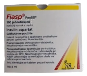 Fiasp 100 jednotiek/ml injekčný roztok v náplni