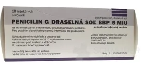 PENICILIN G DRASELNÁ SOĽ BBP 5 MIU