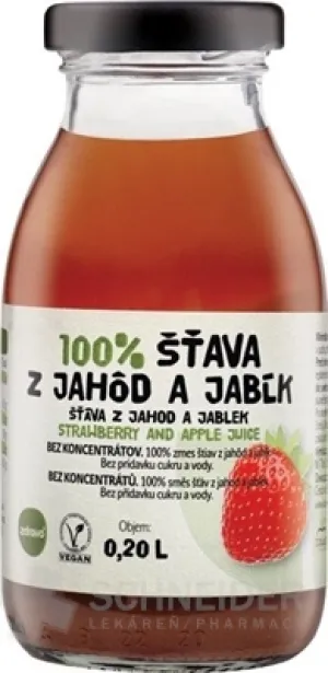 zdravo 100% ŠŤAVA Z JAHÔD A JABĹK