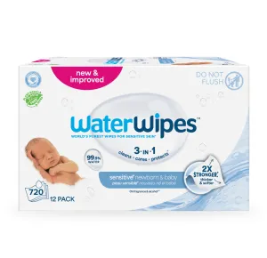 12X WATERWIPES Obrúsky vlhčené Newborn&Baby 3in1 60 ks(720 ks) 