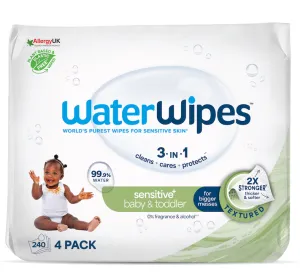 4X WATERWIPES Obrúsky vlhčené Baby&Toddler 3in1 60 ks (240 ks) 