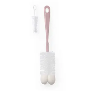 BABYONO Kefa na dojčenské fľaše s mini kefkou Pink