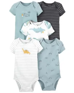 CARTER'S Body krátky rukáv Blue Dino chlapec LBB 5ks NB/ veľ. 56