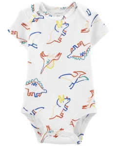 CARTER'S Body krátky rukáv Ivory Dino chlapec NB/ veľ. 56