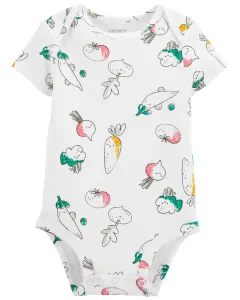 CARTER'S Body krátky rukáv Ivory Vegetables dievča NB/ veľ. 56