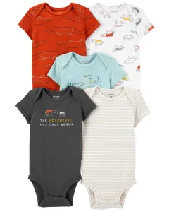 CARTER'S Body krátky rukáv Multicolor Dino chlapec 5ks NB/ veľ. 56