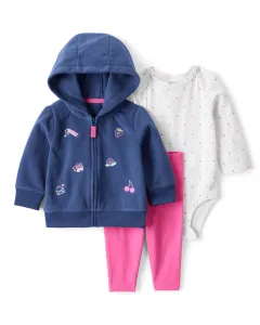 CARTER'S Set 3dielny body dl. rukáv ,mikina,legíny blue LS dievča NB/veľ.56