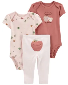 CARTER'S Set 3dielny body kr. rukáv 2ks, legíny Pink Apple dievča NB/ veľ. 56