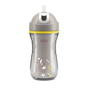CHICCO Hrnček Sport termo so slamkou grey, 14m+