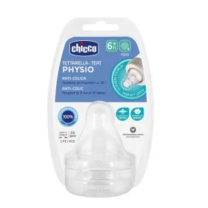 CHICCO Cumlík na fľašu Perfect Easy/Perfect 5/Well-Being fyziologický na kašu 6m+ 2 ks