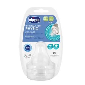 CHICCO Cumlík na fľašu Perfect Easy/Perfect 5/Well-Being fyziologický pomalý prietok 0m+ 2 ks