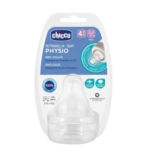 CHICCO Cumlík na fľašu Perfect Easy/Perfect 5/Well-Being fyziologický rýchly prietok 4m+ 2 ks
