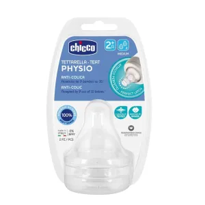 CHICCO Cumlík na fľašu Perfect Easy/Perfect 5/Well-Being fyziologický stredný prietok 2m+ 2 ks