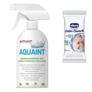 CHICCO Obrúsky vlhčené na cumlík 16 ks + AQUAINT 500 ml
