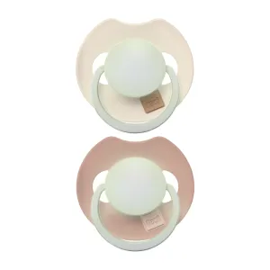 LOVI Cumlík svietiaci silikónový dynamický Prime 18m+ 2ks Ivory/Blush