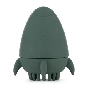PETITE&MARS Hračka silikónová do vody s kefkou Splashy Rocket Misty Green 6m+