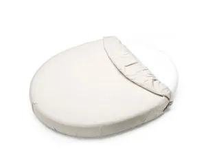 PETITE&MARS Napínacia plachta nepremokavá do oválnej postieľky Soft Dream Oval 84 x 50 White
