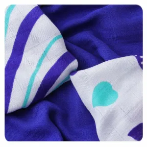 XKKO Bambusové obrúsky 30x30 Hearts&Waves Ocean Blue MIX (9ks)