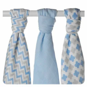 XKKO BMB Bambusová plienka Scandinavian Baby Blue, 70x70, MIX 3ks