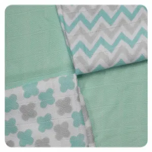 XKKO Bambusové obrúsky 30x30  Scandinavian Baby Mint MIX (9ks)
