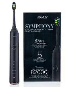 VITAMMY SYMPHONY Black Sonická zubná kefka s vysokou vibračnou silou, čierna