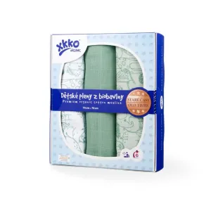 XKKO Organic Staré časy - Plienky z biobavlny - Safari Granite Green MIX, 70x70