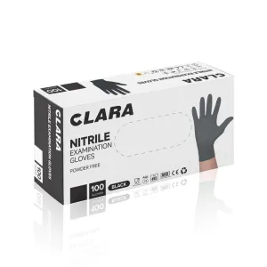 CLARA Bezpúdrové nitrilové rukavice čierne XL, 100 ks