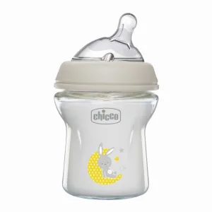CHICCO Fľaša dojčenská antikolik sklo Natural Feeling 150 ml neutral 0m+