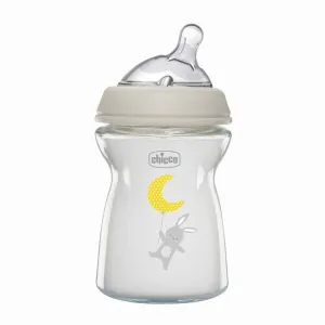 CHICCO Fľaša dojčenská antikolik sklo Natural Feeling 250 ml neutral 0m+