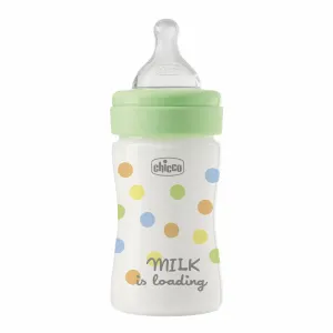 CHICCO Fľaša dojčenská Perfect Easy 150 ml, pomalý silikónový prietok, neutrálny, 0m+