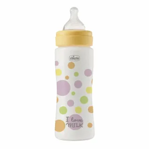 CHICCO Fľaša dojčenská Perfect Easy 330 ml, rýchly silikónový prietok, pre dievčatá, 4m+