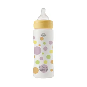 CHICCO Fľaša dojčenská Perfect Easy 330 ml, rýchly silikónový prietok, pre chlapcov, 4m+