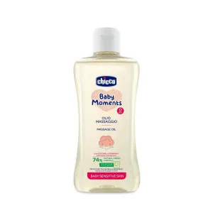 CHICCO Masážny olej na mliečnu krustu s bavlnou a vitamínom E, Baby Moments Sensitive 200 ml, 0m+