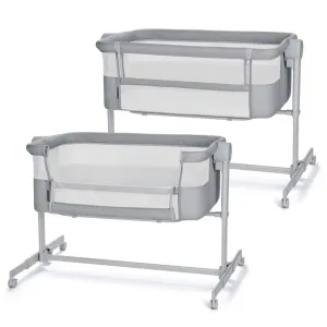 KINDERKRAFT Postieľka detská polohovateľná Nestee Up2 Full Light Grey