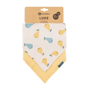 PETITE&MARS Podbradník bandana Luke 2 ks Beige Pears&Intense Ochre 3m+