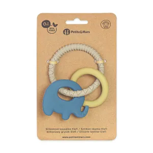 PETITE&MARS Hryzačka silikónová Elefi Cute Blue 0m+