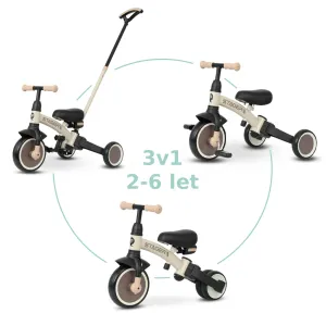 QPLAY Trojkolka Stager 3v1 Brown, 2-6 rokov