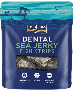 FISH4DOGS Maškrty pre psov DENTAL SEA morská ryba - prúžky 100 g