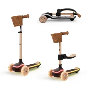 KINDERKRAFT Kolobežka a odrážadlo 2v1 Raket Up Beige