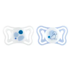 CHICCO Cumlíky Physioforma Light silikónové ortodontické modré 2-6m, 2 ks