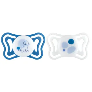 CHICCO Cumlíky Physioforma Light silikónové ortodontické modré 6-16m, 2 ks
